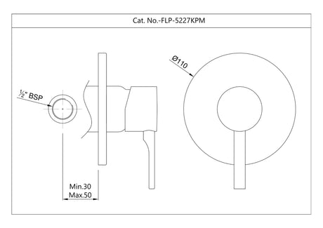 SINGLE LEVER EXPOSED PARTS KIT OF DEUSCH MIXER - JAQUAR FAUCETS -  ( CHROME - FLORENTINE PRIME - 0x15 mm - 0inchX0.5inch )