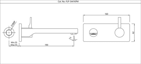 EXPOSED PART KIT OF SINGLE CONCEALED STOP - JAQUAR FAUCETS -  ( BLACK CHROME - FLORENTINE PRIME - 0x15 mm - 0inchX0.5inch )