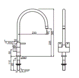 SINK COCK T/M W/PROV FOR RO CONNECTION - JAQUAR FAUCETS -  ( CHROME - FLORENTINE - 0x15 mm - 0inchX0.5inch )