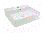 COUNTER TOP/WALL MNTD BASIN - JAQUAR SWARE - ( WHITE - FLORENTINE - 500x420 mm - 20inchX16.5inch )