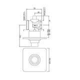 METROPOLE FLUSH VALVE DUAL FLOW - JAQUAR FAUCETS - ( ANTIQUE COPPER - FLUSH VALVE - 0x32 mm - 0inchX1.28inch )