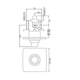 METROPOLE FLUSH VALVE DUAL FLOW - JAQUAR FAUCETS - ( BLACK CHROME - FLUSH VALVE - 0x32 mm - 0inchX1.28inch )