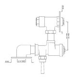 FLUSH VALVE WITH ELBOW - JAQUAR FAUCETS - ( CHROME - FLUSH VALVE - 0x32 mm - 0inchX1.25inch )