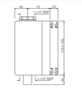 CONC.BODY OF IFLUSH 32MM - JAQUAR FAUCETS -  ( CHROME - FLUSH VALVE - 0x32 mm - 0inchX1.25inch )