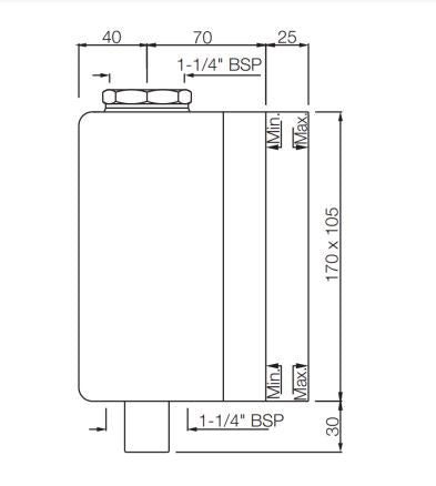 CONC.BODY OF IFLUSH 32MM - JAQUAR FAUCETS -  ( CHROME - FLUSH VALVE - 0x32 mm - 0inchX1.25inch )