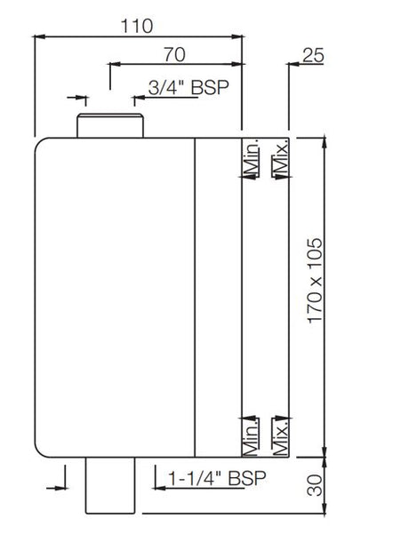 CONC.BODY OF IFLUSH 20MM - JAQUAR FAUCETS -  ( CHROME - FLUSH VALVE - 0x20 mm - 0inchX0.75inch )