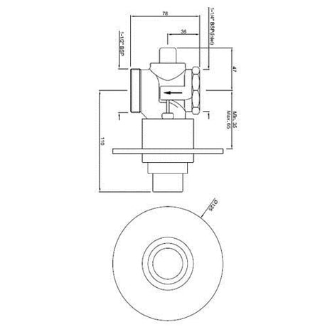 METROPOLE F/VALVE DUAL FLUSH - JAQUAR FAUCETS -  ( CHROME - FLUSH VALVE - 0x32 mm - 0inchX1.25inch )