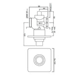 METROPOLE F/VALVE DUAL FLUSH PLATE - JAQUAR FAUCETS - ( BLACK MATT - FLUSH VALVE - 0x40 mm - 0inchX1.6inch )