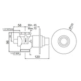 METROPOLE F/VALVE DUAL FLUSH - JAQUAR FAUCETS -  ( BLACK MATT - FLUSH VALVE - 0x40 mm - 0inchX1.6inch )