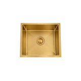 1.0 BOWL SS SINK WITH WASTE COUPLING (DEPTH 9INCH)- FUTURA -  ( ROSE GOLD - HAND CARVED COLOUR SERIES - 460x400 mm - 18inchX16inch )