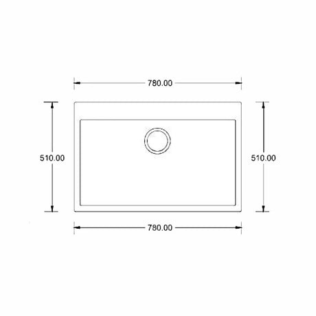 1.0 BOWL WITHOUT DRAIN BOARD QUARTZ SINK WITH FA-05A WASTE COUPLING (DEPTH 8INCH) - FUTURA -  ( WHEAT SPOT - NATURAL QUARTZ SERIES - 780x510 mm - 31.2inchX20.4inch )