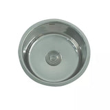 SS KITCHEN SINK 1.0 BOWL ROUND (DEPTH 8INCH) WASTE COUPLING WITH PLUMBING KIT - FUTURA -  ( SATIN - DURA - 450x450 mm - 18inchX18inch )