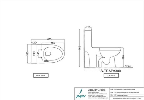 1PC EWC RIMLESS S-300MM W/SLIM S/CVR - JAQUAR SWARE -  ( WHITE - FUSION - 0x0 mm - 0inchx0inch )