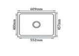 1.0 BOWL QUARTZ SINK WITH FA-05A WASTE COUPLING (DEPTH 8INCH) - FUTURA -  ( BLACK - NATURAL QUARTZ - 609x457 mm - 24inchX18inch )