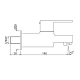 BIB COCK WITH FLANGE - JAQUAR FAUCETS -  ( CHROME - FUSION - 0x15 mm - 0inchX0.5inch )