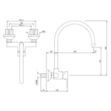 S.L. SINK MIXER W/M W.UPPER SPOUT - JAQUAR FAUCETS -  ( CHROME - FUSION - 0x15 mm - 0inchX0.5inch )