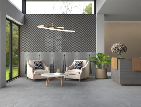 BRAZZIL GREY LEAF DECOR HL - INDIAN TILES - ( - CRIST DECOR - 1200x600 mm - 48inchX24inch )