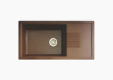 QUARTZ SINK 1.0 BOWL WITH DRAIN BOARD (DEPTH 9INCH) FIONA - NIRALI -  ( GRANITE BEIGE - QUARTZ ELITE RANGE - 915x457 mm - 36inchX18inch )