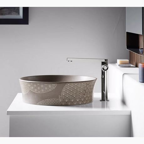 TABLE TOP WASH BASIN ROUND VESSEL LAVATORY - KOHLER LUXURY -  ( BIANCONE - LUXURY - 406x406 mm - 16.24inchX16.24inch )
