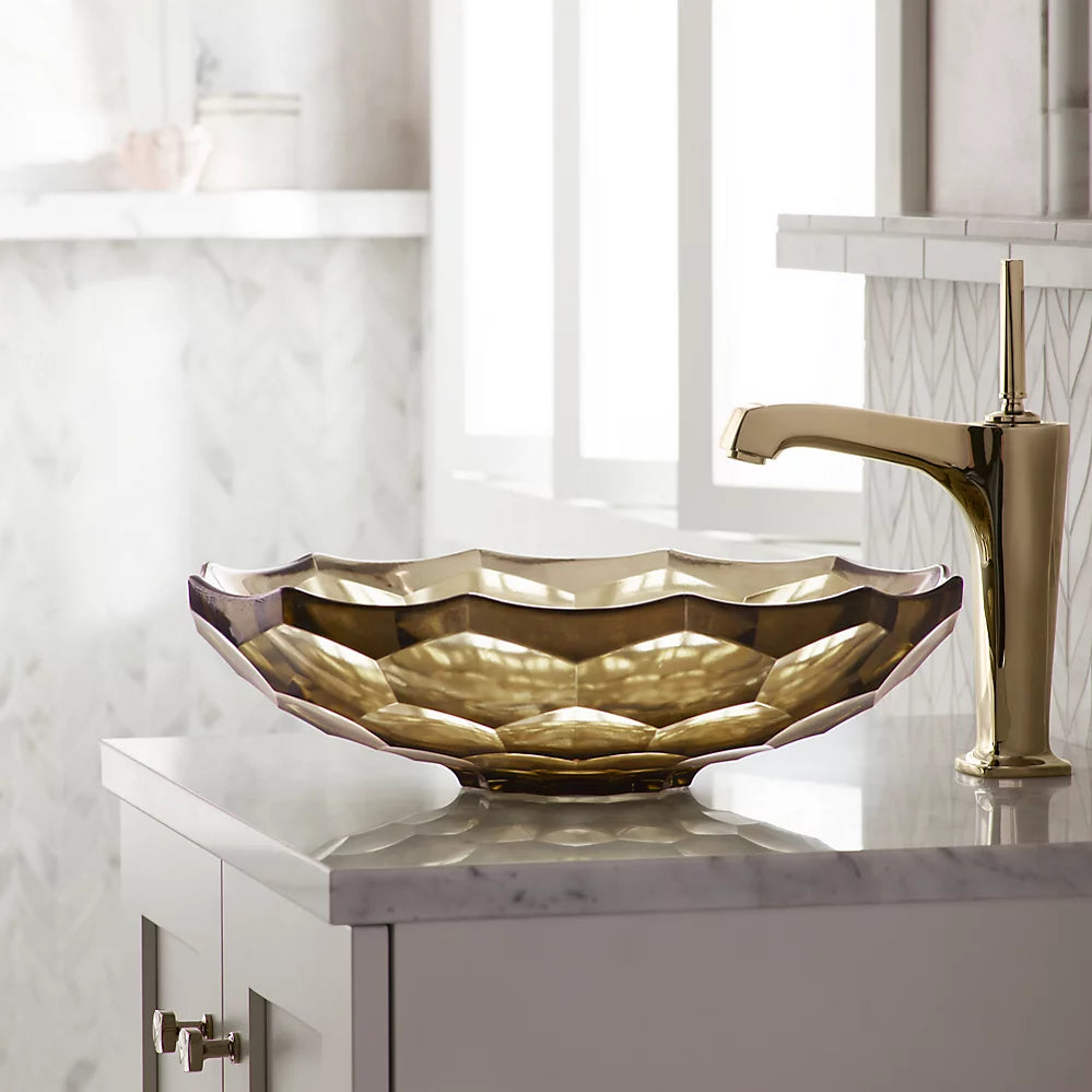 BRIOLETTE TABLE MOUNT WASH BASIN - KOHLER LUXURY -  ( TRANSLUCENT SANDALWOOD - LUXURY - 0x0 mm - 0inchx0inch )