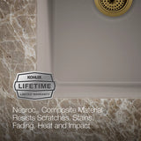 CAIRN NEOROC QUARTZ UNDERMOUNT DOUBLE EQUAL SINK W/RACK - KOHLER LUXURY -  ( MATTE TAUPE - LUXURY - 851x465 mm - 34inchX18.6inch )