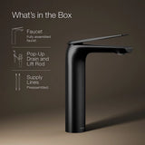 AVID TALL SINGLE HANDLE FAUCET W/PIPES - KOHLER LUXURY -  ( BLACK MATT - LUXURY - 0x15 mm - 0inchX0.5inch )