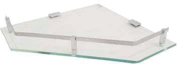 CORNER GLASS SHELF DIAMOND - AUGA -  ( CHROME - GLASS SHELVES - 0x200 mm - 0inchX8inch )