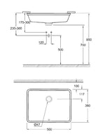 CUBE CERAMIC UNDER COUNTER WASHBASIN 50 - GROHE - (ALPINE WHITE - G4 - CUBE CERAMIC - 492x370 mm - 19.68inchX14.8inch)