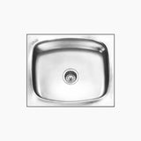 SS SINK GLISTER BIG 1.0 BOWL W/DRAINBOARD (DEPTH 8INCH)GLISTER BIG - NIRALI  -  ( SATIN - POPULAR SINK RANGE - 510x432 mm - 20inchX17inch )