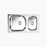 SS SINK 1.5 BOWL W/O DRAIN BOARD (DEPTH 9  ) GLORIA BIG - NIRALI -  ( SATIN - D SIGNO - 865x510 mm - 34inchX20inch )