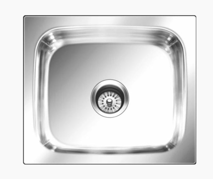 SS SINK 1.0 BOWL W/O DRAIN BOARD (DEPTH-10INCH) GRACE PLAIN LARGE - NIRALI -  ( GLOSSY - POPULAR SINK RANGE - 620x460 mm - 24inchX18inch )