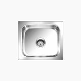 SS SINK 1.0 BOWL W/O DRAIN BOARD (DEPTH 8.5  )GRACE PLAIN BIG - NIRALI -  ( SATIN - POPULAR SINK RANGE - 535x460 mm - 21inchX18inch )