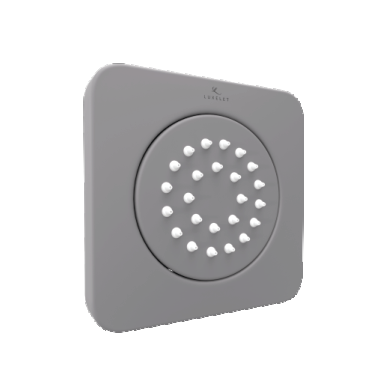 BODY SHOWER SQUARE CONC+EXPOSED SET - LUXELET -  ( ASH GREY - HYDRA 100 - 20x100 mm - 0.8inchX4inch )