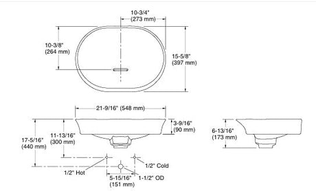 KOHLER VIVE VESSEL W/O DECK - KOHLER PREMIUM -  (  - PREMIUM - 545x400 mm - 21.8inchX16inch )