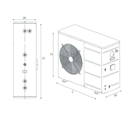 INTEGRA-X HEAT PUMP WATER HEATER 300L - JAQUAR GEYSERS -  ( WHITE - HEAT PUMP - 0x20 mm - 0inchX0.75inch )