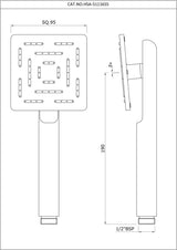 MAZE HAND SHOWER 95MM SQUARE SHAPE SINGLE FLOW - ARTIZE FAUCET -  ( CHROME - HAND SHOWER - 0x0 mm - 0inchx0inch )