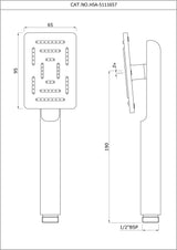 MAZE HAND SHOWER 65X95MM RECTANGULAR - ARTIZE FAUCET -  ( CHROME - HAND SHOWER - 0x15 mm - 0 inchX0.5inch )