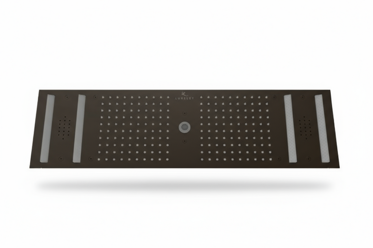 HYDRA LED CEILING SHOWER 4 FLOW WITH INST KIT - LUXELET -  ( BLACK GRAPHITE - MIK - 900x300 mm - 36inchX12inch )