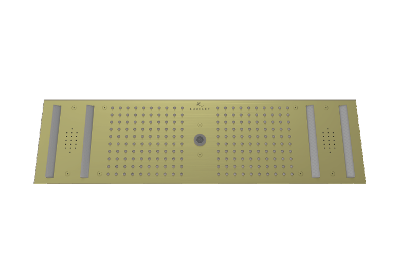 HYDRA LED CEILING SHOWER 4 FLOW WITH INST KIT - LUXELET -  ( CHAMPAGNE GOLD BRUSHED - MIK - 900x300 mm - 36inchX12inch )