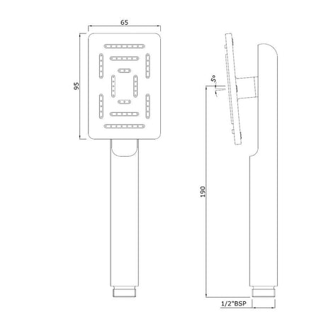 MAZE HAND SHOWER 60X90MM RECTANGULAR - JAQUAR FAUCETS -  ( STAINLESS STEEL - HAND SHOWER - 0x15 mm - 0inchX0.5inch )