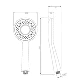 ROUND 105MM W/O TUBE & HOOK - JAQUAR FAUCETS - ( CHROME - HAND SHOWER - 105x15 mm - 4inchX0.5inch )