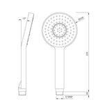 ROUND S.FLOW AIR EFFECT W/O TUBE & HOOK - JAQUAR FAUCETS - ( CHROME - HAND SHOWER - 15x105 mm - 0.5inchX4inch )