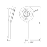 ROUND M.FLOW AIR EFFECT W/O TUBE & HOOK - JAQUAR FAUCETS - ( CHROME - HAND SHOWER - 15x105 mm - 0.5inchX4inch )