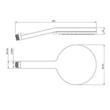 ROUND M.FLOW AIR EFFECT W/O TUBE & HOOK - JAQUAR FAUCETS - ( CHROME - HAND SHOWER - 15x140 mm - 0.5inchX5.5inch )
