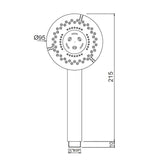 ROUND M.FLOW W/O TUBE & HOOK - JAQUAR FAUCETS - ( CHROME - HAND SHOWER - 15x95 mm - 0.5inchX4inch )