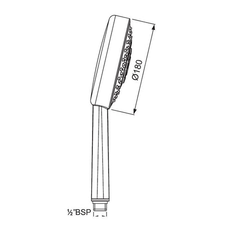 ROUND S.FLOW W/O TUBE & HOOK - JAQUAR FAUCETS - ( CHROME - HAND SHOWER - 15x180 mm - 0.5inchX7inch )