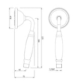 VICTORIAN HAND SHOWER ROUND - JAQUAR FAUCETS - ( CHROME - HAND SHOWER - 15x0 mm - 0.5inchX0inch )