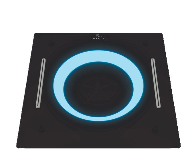 HYDRA LED CEILING SHOWER 3 FLOW WITH INST KIT - LUXELET -  ( MATTE BLACK - TIBO - 550x500 mm - 22inchX20inch )