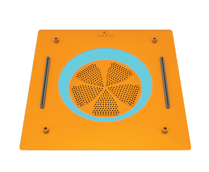 HYDRA LED CEILING SHOWER 3 FLOW WITH INST KIT - LUXELET -  ( ORANGE - TIBO - 550x500 mm - 22inchX20inch )