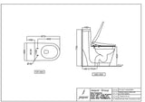 BIDSPA RIMLESS SINGLE PIECE WC S-TRAP 300MM WITH ELECTRONIC PP SEAT COVER, HINGES, DUAL FLUSH CISTERN FITTING, FIXING ACCESSORIES SET - JAQUAR SWARE - ( WHITE - BIDSPA (ELECTRONIC WC)- 675x360 mm - 27inchX14.4inch )